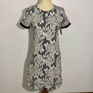 NEW BAR by Melis Kozan Darling Paisley Shift Dress Size XS Zipper Pockets